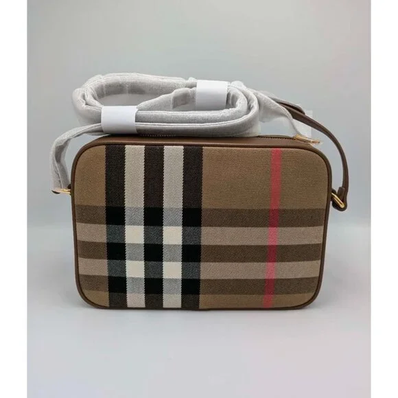 Burberry Vintage Check Large Camera Shoulder Bag Earth 8084495 - Picture 2 of 14